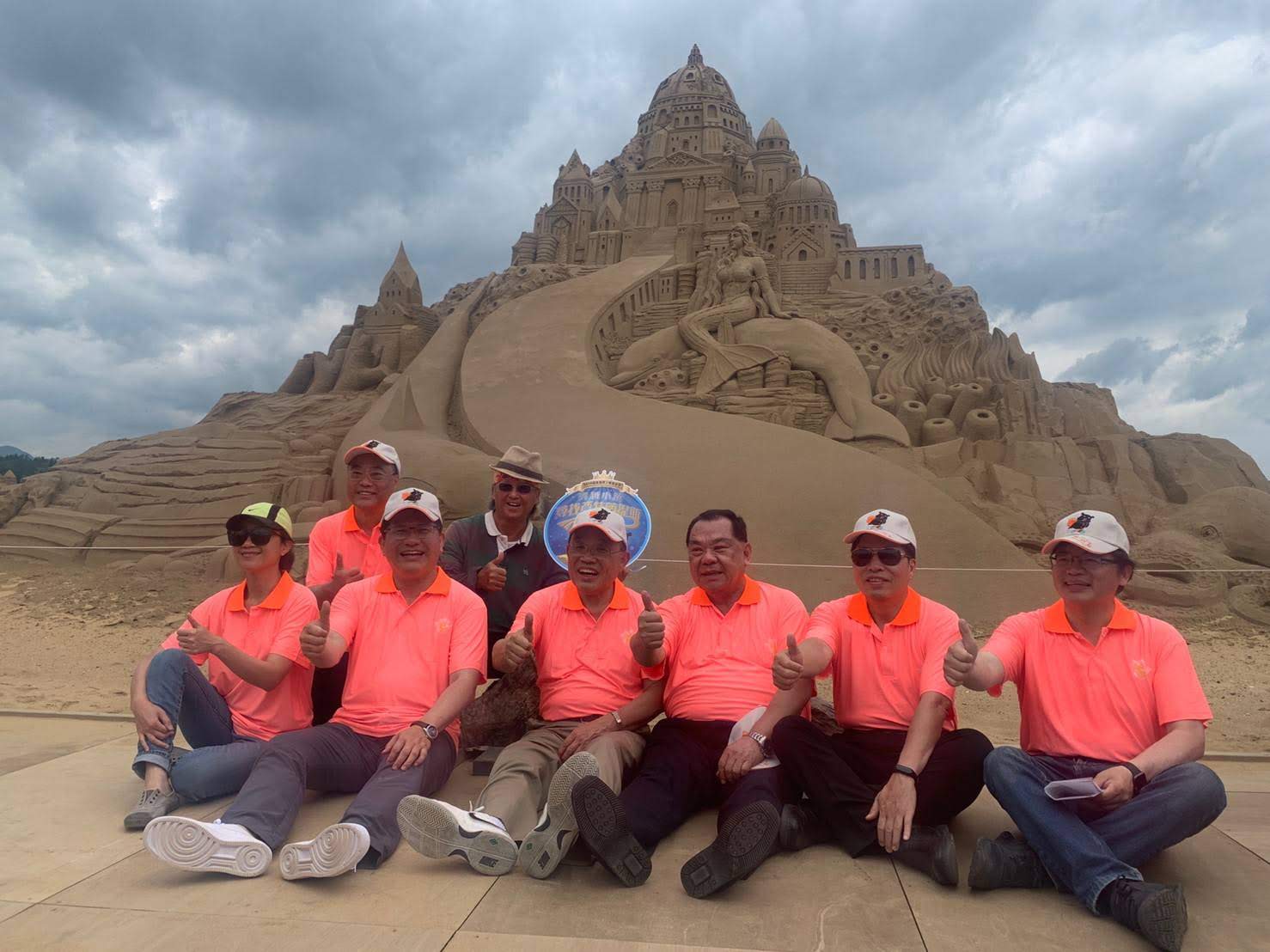 Photographed before the sand sculpture